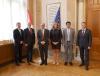 The President and Vice-President of the Curia with the visiting delegation